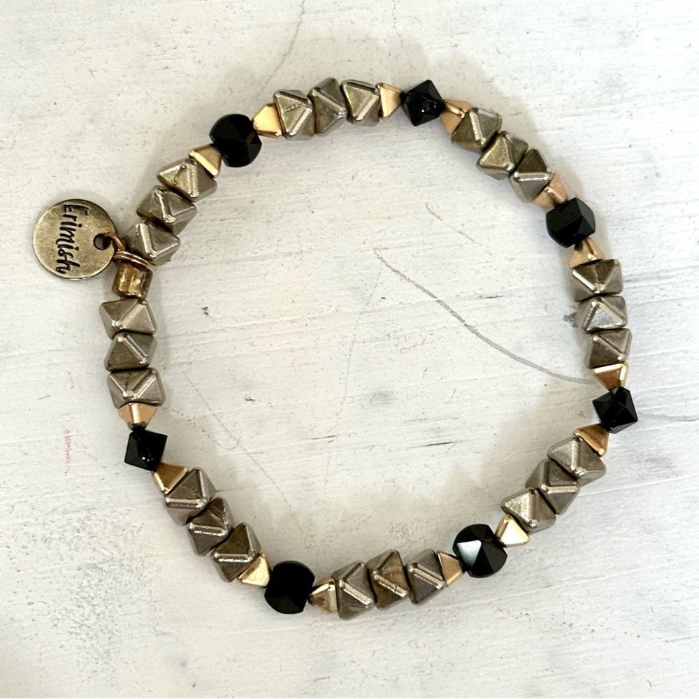 Erimish black gold and silver tone bracelet